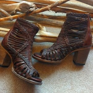 Freebird "Bella" open toe booties. NWOT